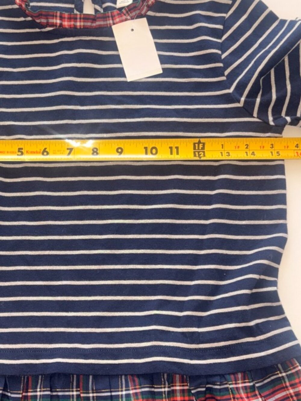 NEW NWT Crewcuts by J.Crew Girls TwoFer Plaid Stripe Shimmer Dress - L (10-11) - Picture 9 of 11